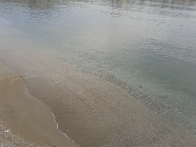 Calm wateron sandy beach
